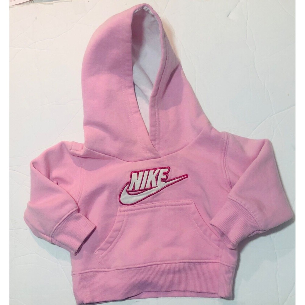 Nike Baby Girl Kids Hoodie Pullover  Jacket Pink Sz 12 Months - Picture 3 of 8